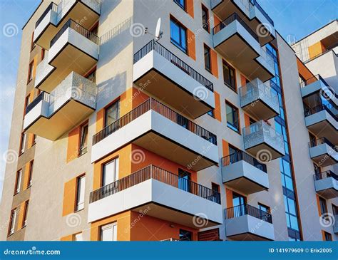 Balconies Of Apartment Home Modern Residential Building Architecture