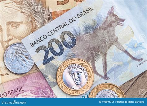 Moneda Real Y Brasileña Dinero Brasil Dinheiro Brasil Reais Imagen