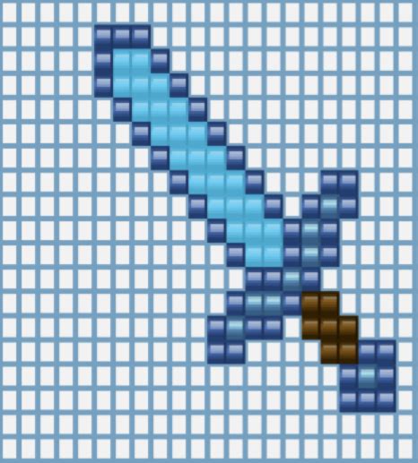 Minecraft Diamond Sword Perler Bead Design By Epicmarchio On Deviantart