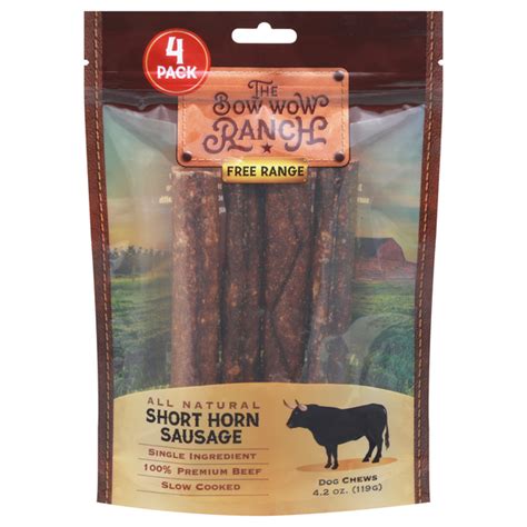 Save On The Bow Wow Ranch Free Range Short Horn Sausage Dog Chews All