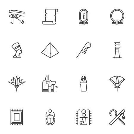 Vector Of Egypt Culture Line Icons Set Id Royalty Free