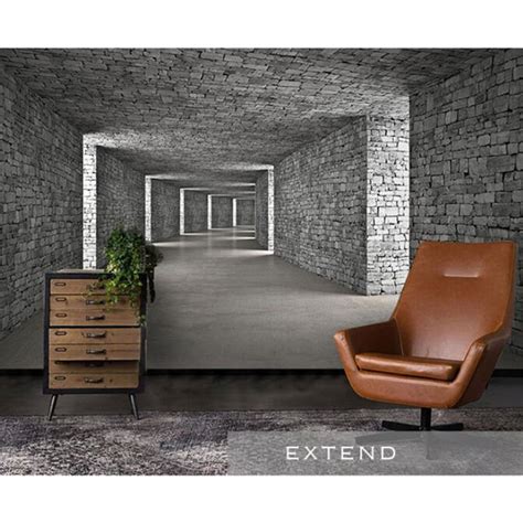 Annagood Retro 3d Stereoscopic Gray Brick Wall Extension Space Tunnel