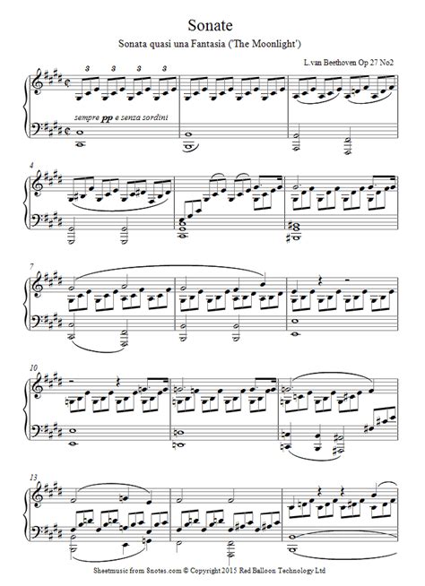 Piano Moonlight Sonata Sheet Music