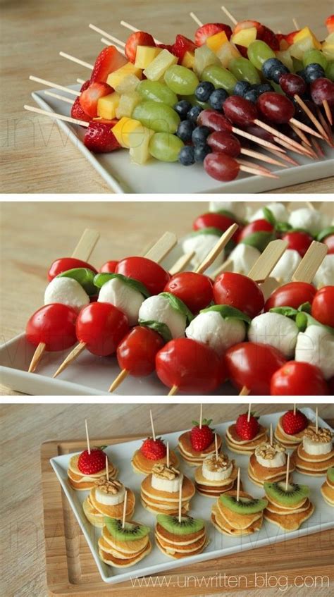 4 menu plans with recipes. simple and beautiful finger food...little appetizers are ...