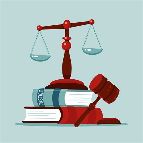Escalas De Justicia Y Concepto De Mazo De Juez De Madera Signo De