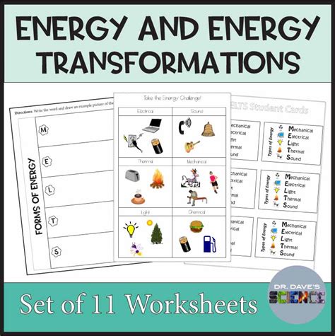 Energy Transformation Worksheet 6th Grade