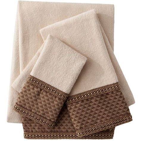 Sherry Kline Amore 3 Pc Decorative Towel Set Brown Patterned Bath