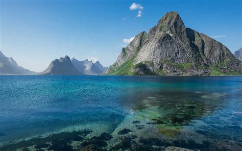 Blue Water On The Lofoten Islands Norway Wallpapers And Images