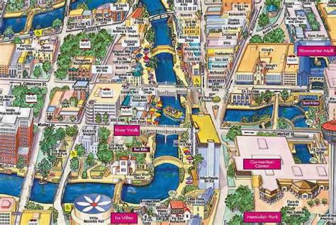 San Antonio Riverwalk Restaurants Map Large World Map