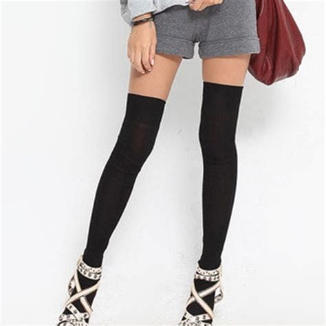 Girl Long Socks Thigh High Cotton Stockings Thinner Over Knee Grey Pantyhose Ebay