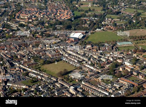 An Aerial View Of Newmarket Town In Suffolk Stock Photo Alamy