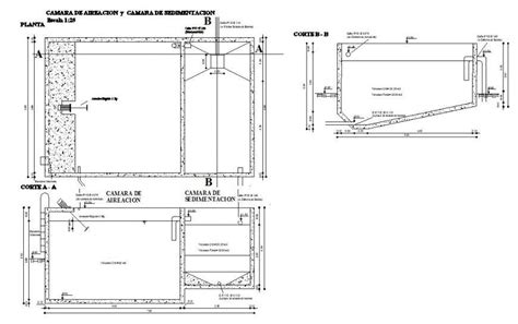 Concrete Chamber Detail Plan And Section 2d View Cad Block Layout Dwg