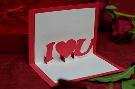 Valentines Day Free Pop Up Card Template Creative Pop Up Cards