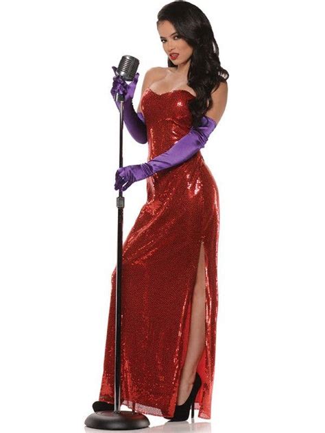 Red Sequin Strapless Jessica Costume Womens Jessica Rabbit Costume
