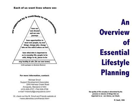 An Overview Of Essential Lifestyle Planning Allen Shea And Associates