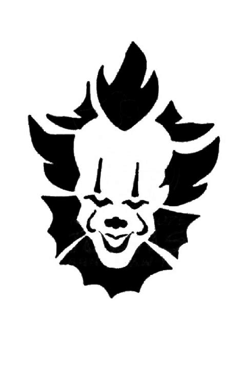 Pennywise From It Pumpkin Carving Stencil Printable Pdf Consists Of 1