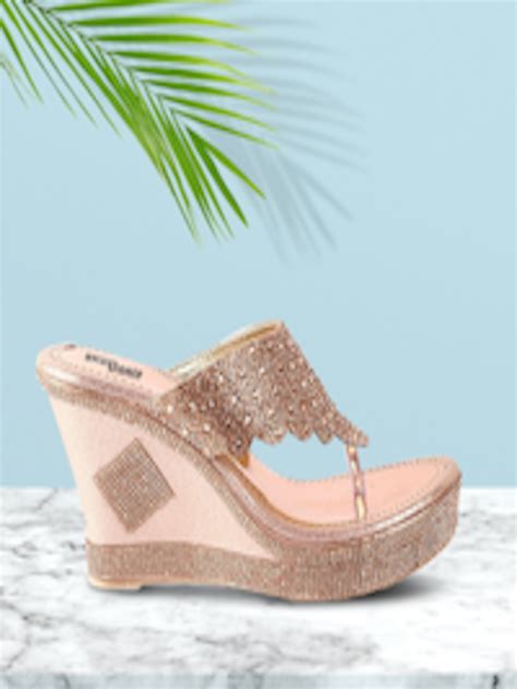 Buy Shoetopia Pink Embellished Wedge Sandals Heels For Women 14957032