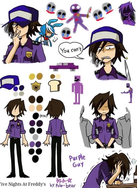 Purple Guy Vincent Design By Pole Bear Fnaf Anime Fnaf Fnaf Drawings