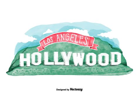 Free Hollywood Sign Watercolor Vector 118063 Vector Art At Vecteezy