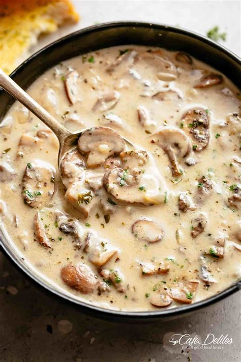 Cream Of Mushroom Soup In A Bowl Cafedelites Com Cream Soup Recipes