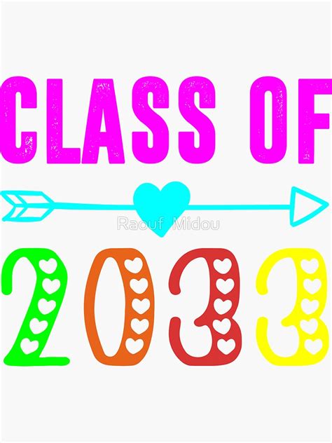 Class Of 2033 First Day School Sticker For Sale By Raouf1997 Redbubble