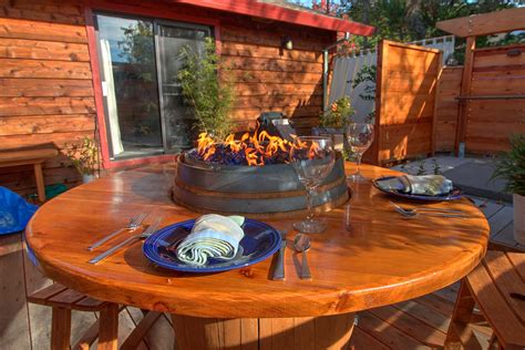 Costco gas fire pit barrel. Fireglass Provides the Perfect Finish for This Wine Barrel ...