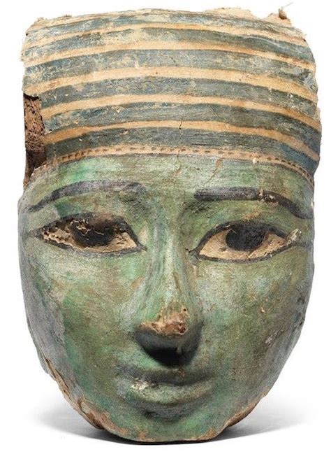 An Egyptian Gesso Painted Wood Mummy Mask Late Period Circa 664 332 B C European Art