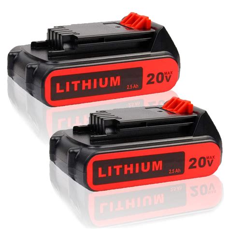 2x Masione 20v 25ah Li Ion Battery Replacement For Black And Decker