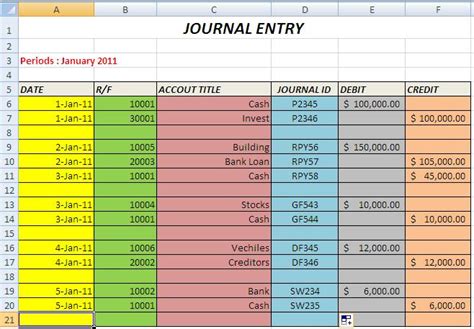 Create The Journal And Journal Entry With Excel Part 2 Excel Tips