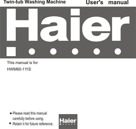 Haier Hwm60 111s Users Manual 脣脮碌陇hwm60