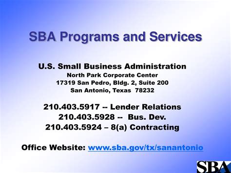Ppt Sba Programs And Services Powerpoint Presentation Free Download