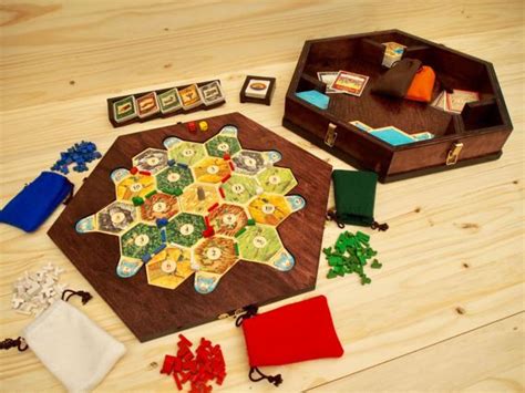 Settlers Of Catan Game Board Storage Unit And Card Holders Etsy
