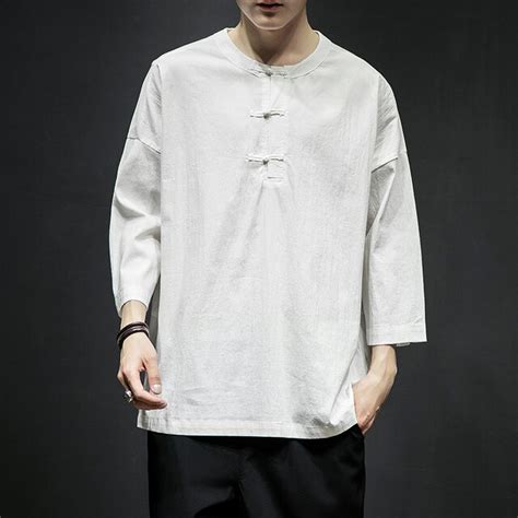 Buy Mens Cotton Linen Three Quarter Sleeve T Shirt