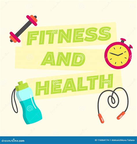 Fitness And Health Flat Poster Stock Vector Illustration Of Loss