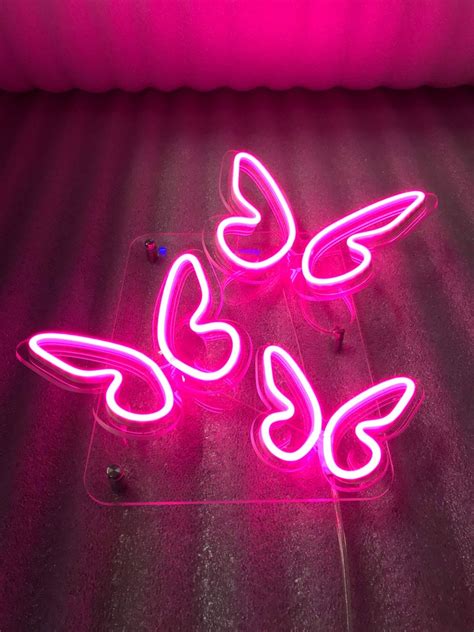 Butterfly Neon sign 3D neon lights neon pink lamp for | Etsy
