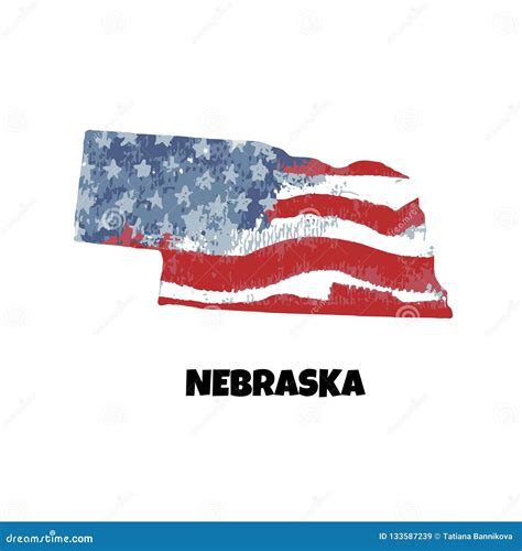 State Of Nebraska United States Of America Stock Vector Illustration