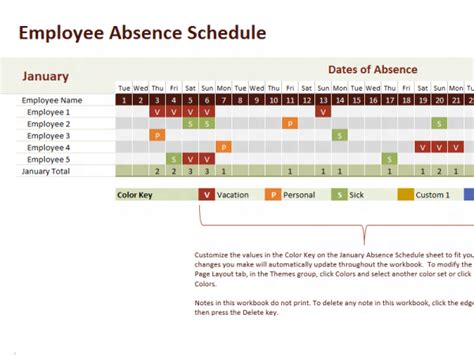 Leave Of Absence Tracking Spreadsheet Daily Attendance Register For