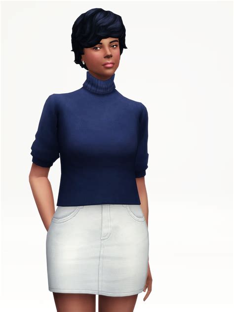 Sims 4 Mm Cc Maxis Match Turtleneck Jumper Rustynail Sweater Skirt