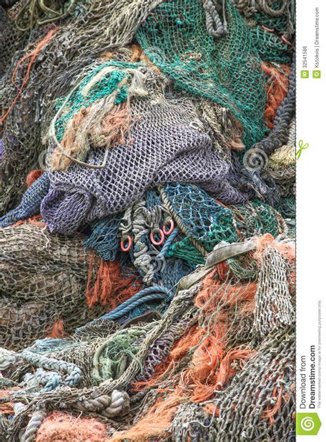 Vertical Heap Of Fishing Nets Stock Photo Image Of