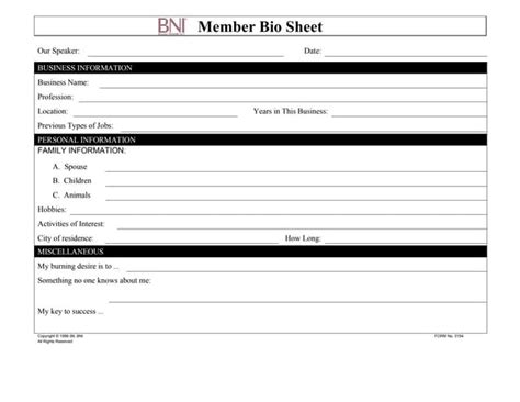 Bni Bio Sheet New 1 1 Pdf
