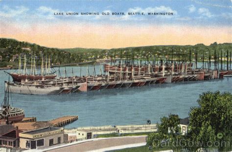 Lake Union Showing Old Boats Seattle Wa