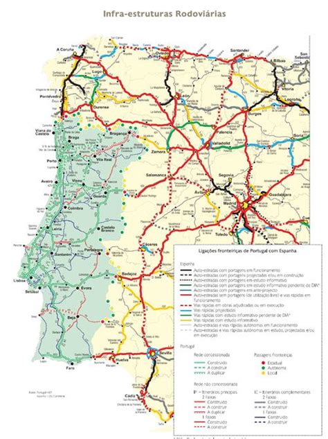 Mapa De Carreteras De Portugal Portugal Ex