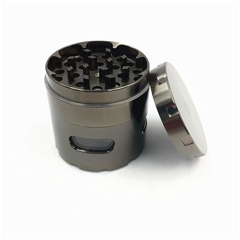 55mm 4 layers zinc alloy hand crank herb mill crusher tobacco smoke grinder in tobacco pipes