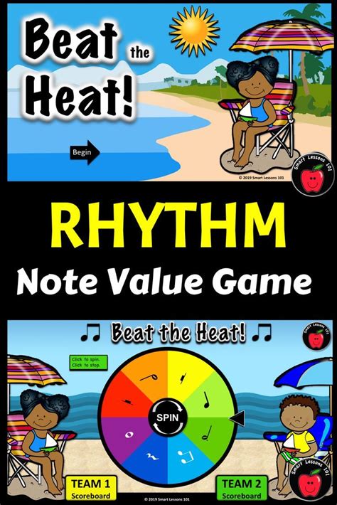 Summer Music Game Beat The Heat Note Value Music Game Rhythm Symbol