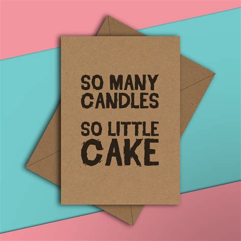 So Many Candles Funny Birthday Card Cake Old Age Adult Etsy