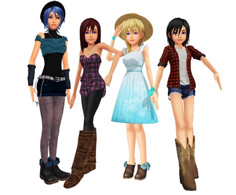 Kingdom Hearts Girls Aqua Kairi Namine And Xion By Leaxlice The Girls