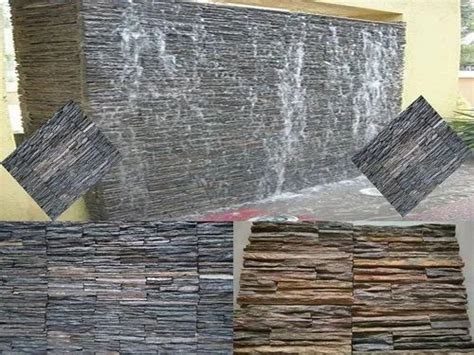 Multicolor Slate Waterfall Wall Cladding Stone Tiles Thickness 15 To