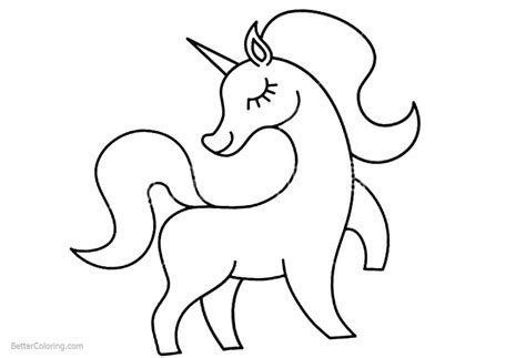 Unicorn Coloring Pages Easy Drawing - Free Printable Coloring Pages