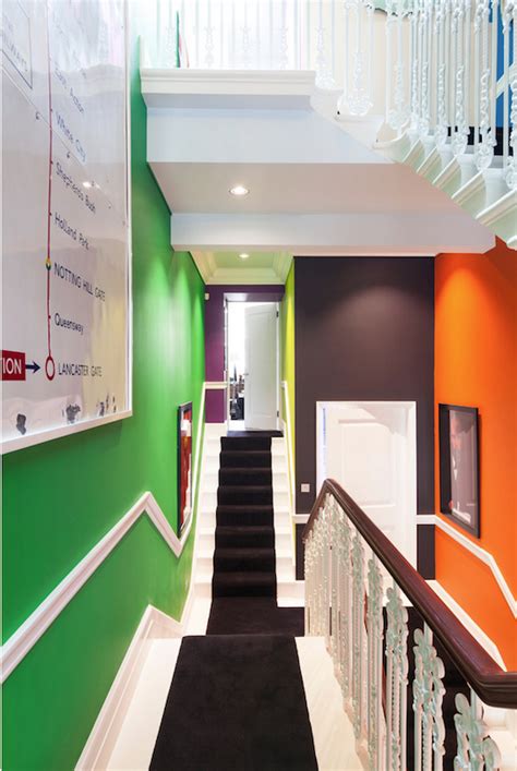 Forgive the rudimentary drawing, but this is a simple example. Green, Orange and Brown Hallway | Colour Block Hallway ...