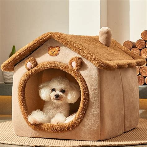 Dog House Kennel Bed Mat Foldable Puppy Cave House